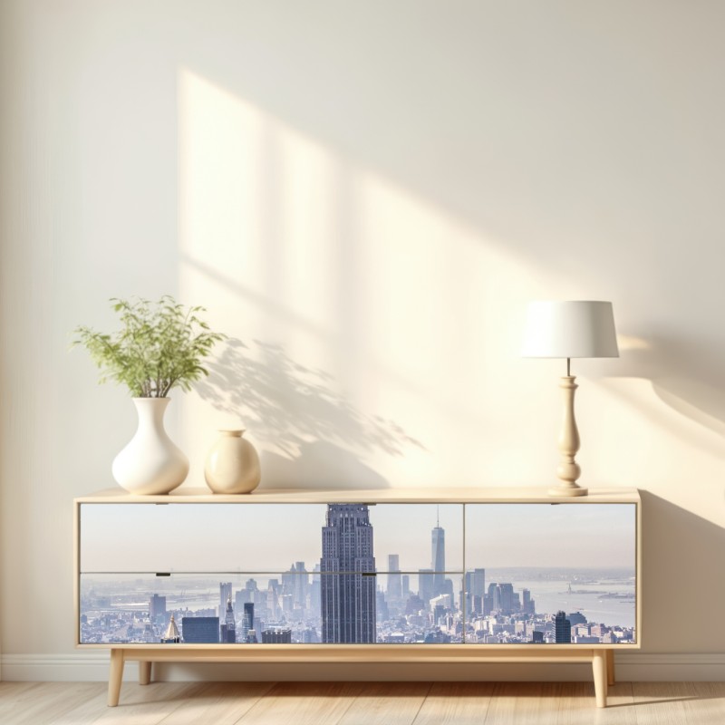 Repositionierbarer Aufkleber New York skyline mit Empire State Building – Wallnifity® Repositionierbarer Aufkleber New York skyline mit Empire State Building – Wallnifity®
