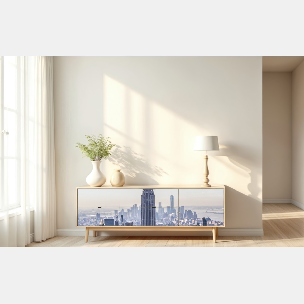 Repositionierbarer Aufkleber New York skyline mit Empire State Building – Wallnifity® Repositionierbarer Aufkleber New York skyline mit Empire State Building – Wallnifity®