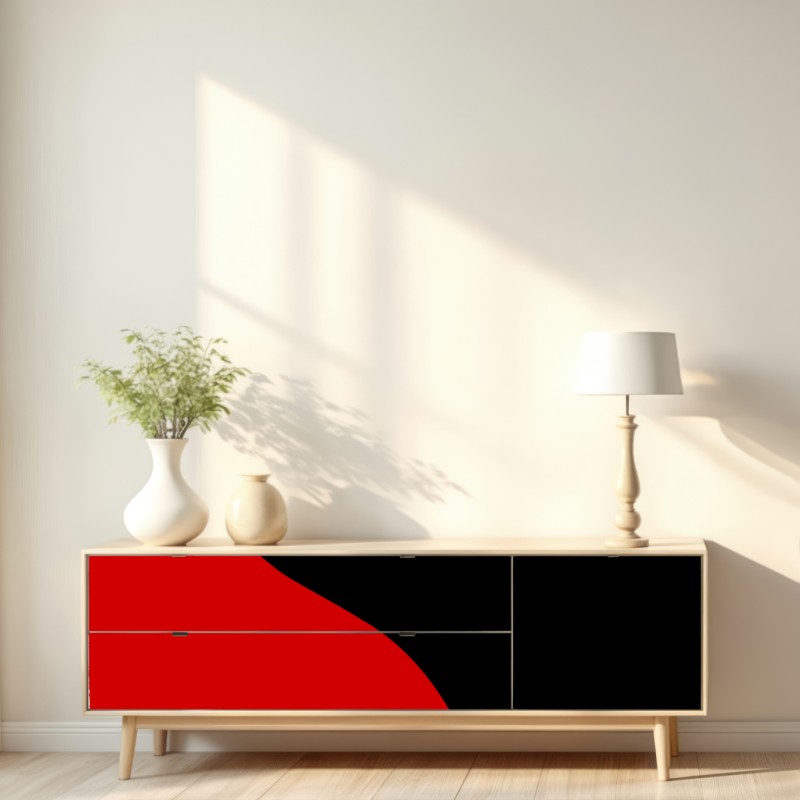 Repositionierbarer Aufkleber kräftige rot-schwarze silhouette – Wallnifity® Repositionierbarer Aufkleber kräftige rot-schwarze silhouette – Wallnifity®