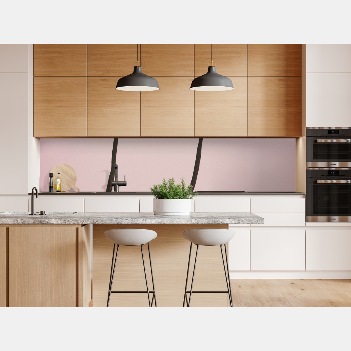 Repositionierbarer Aufkleber pastellpalmen bei dämmerung – Wallnifity® Repositionierbarer Aufkleber pastellpalmen bei dämmerung – Wallnifity®