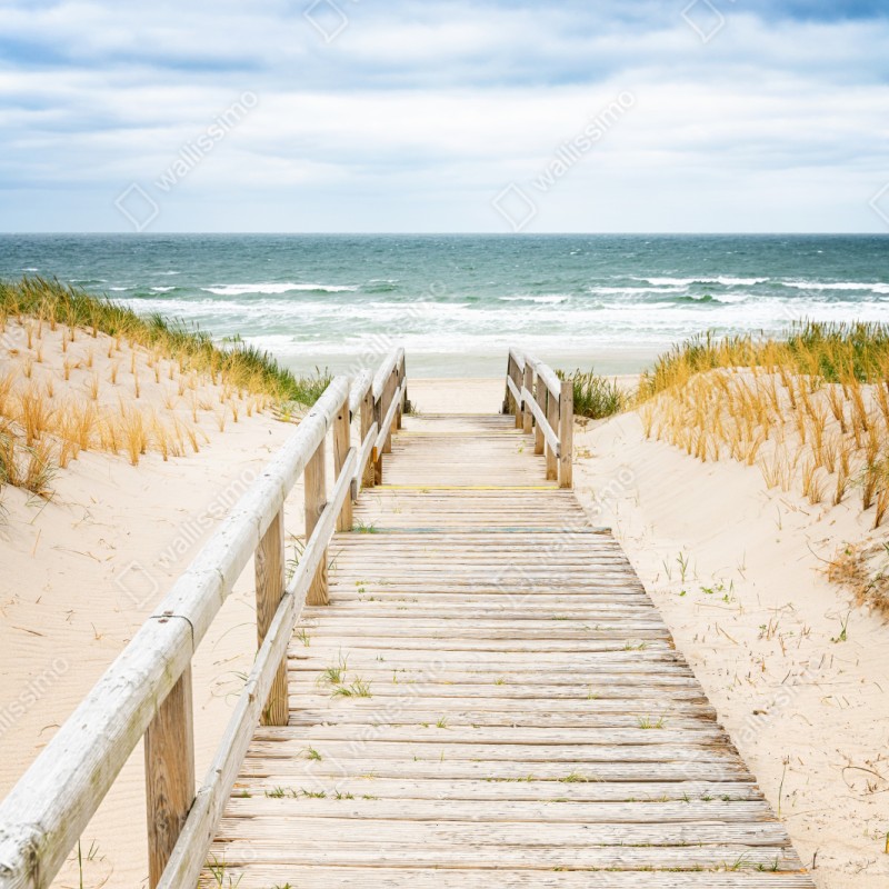Repositionierbarer Aufkleber holzsteg zum meer, Sylt – Wallnifity® Repositionierbarer Aufkleber holzsteg zum meer, Sylt – Wallnifity®