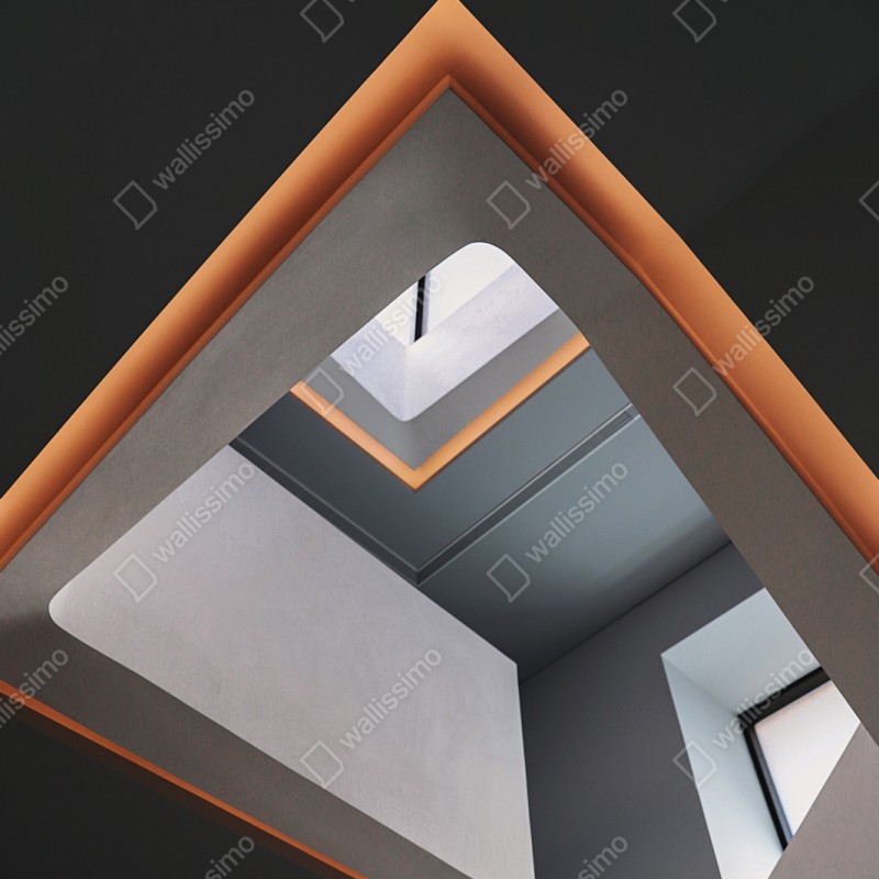 Repositionierbarer Aufkleber minimalistisches geometrisches interieur mit oberlicht – Wallnifity® Repositionierbarer Aufkleber minimalistisches geometrisches interieur mit oberlicht – Wallnifity®