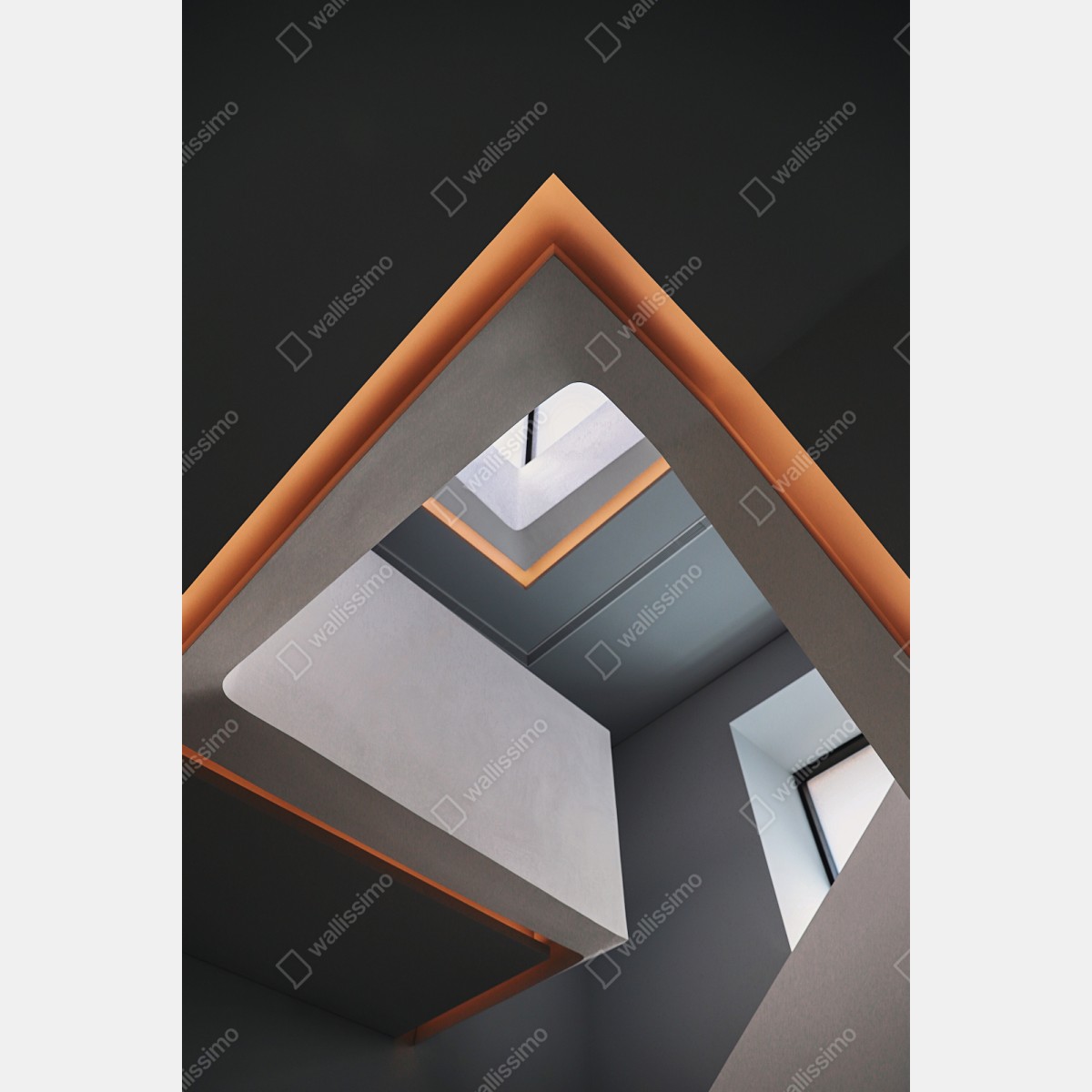 Repositionierbarer Aufkleber minimalistisches geometrisches interieur mit oberlicht – Wallnifity® Repositionierbarer Aufkleber minimalistisches geometrisches interieur mit oberlicht – Wallnifity®