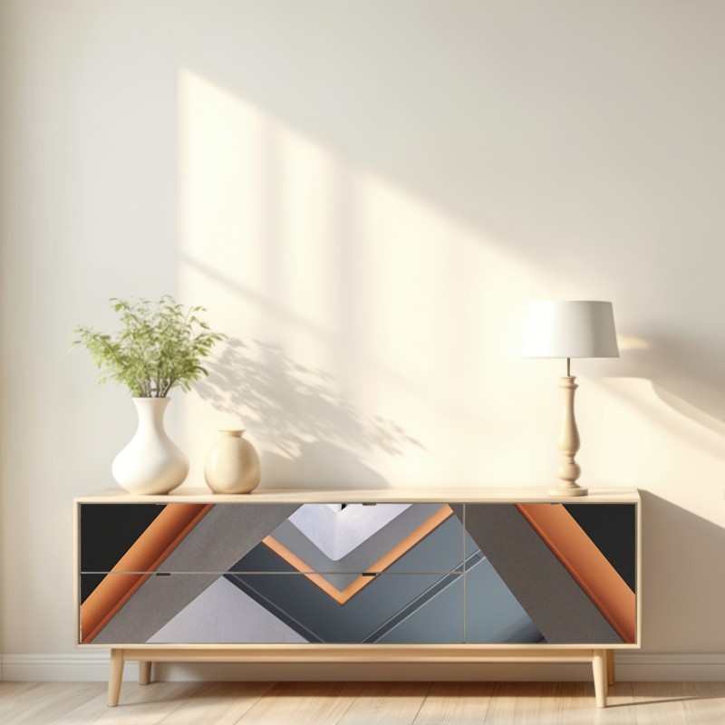 Repositionierbarer Aufkleber minimalistisches geometrisches interieur mit oberlicht – Wallnifity® Repositionierbarer Aufkleber minimalistisches geometrisches interieur mit oberlicht – Wallnifity®