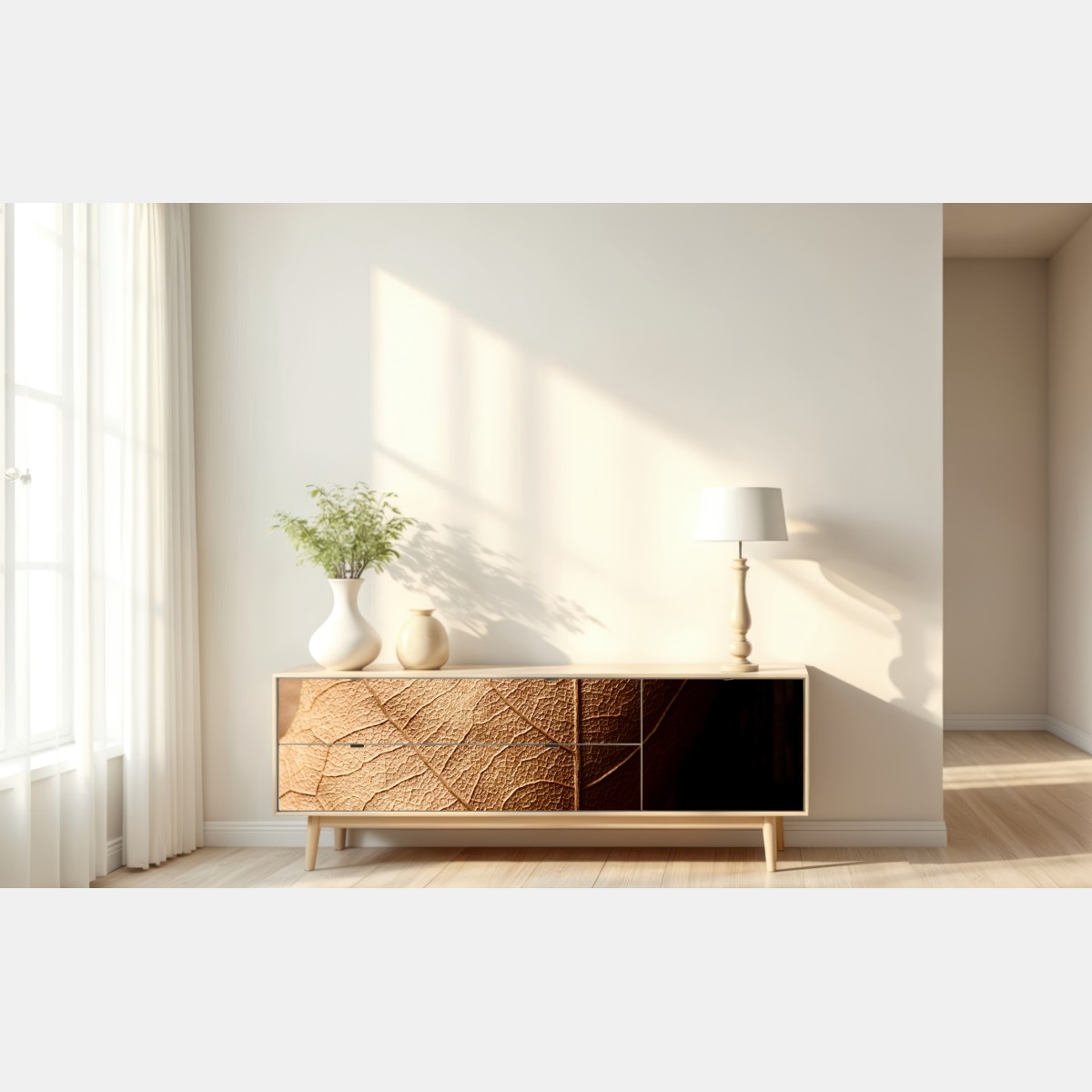 Repositionierbarer Aufkleber strukturiertes trockenes blatt nahaufnahme – Wallnifity® Repositionierbarer Aufkleber strukturiertes trockenes blatt nahaufnahme – Wallnifity®
