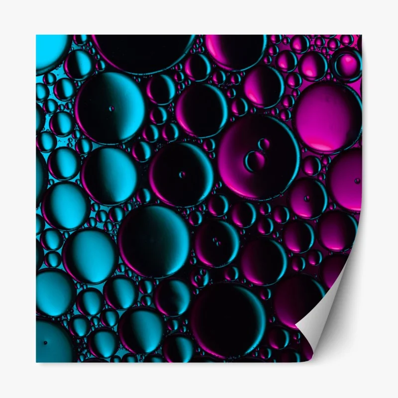 Repositionierbarer Aufkleber türkis-magenta blasenmuster