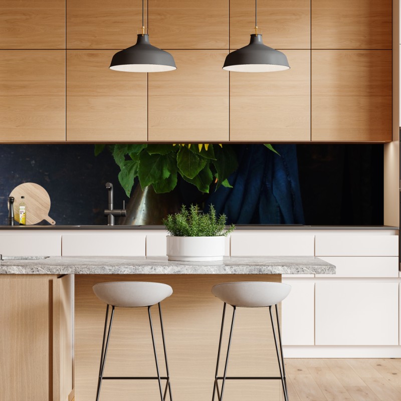 Repositionierbarer Aufkleber elegantes grünes blatt auf schwarzem hintergrund – Wallnifity®