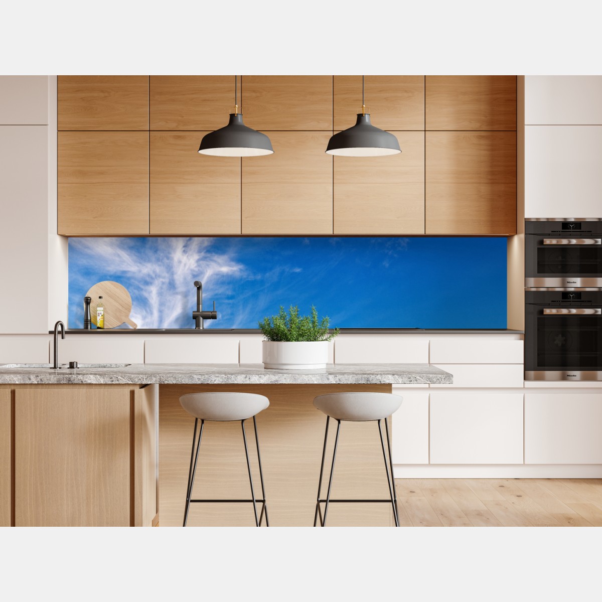 Repositionierbarer Aufkleber ruhige wiese unter blauem himmel – Wallnifity® Repositionierbarer Aufkleber ruhige wiese unter blauem himmel – Wallnifity®
