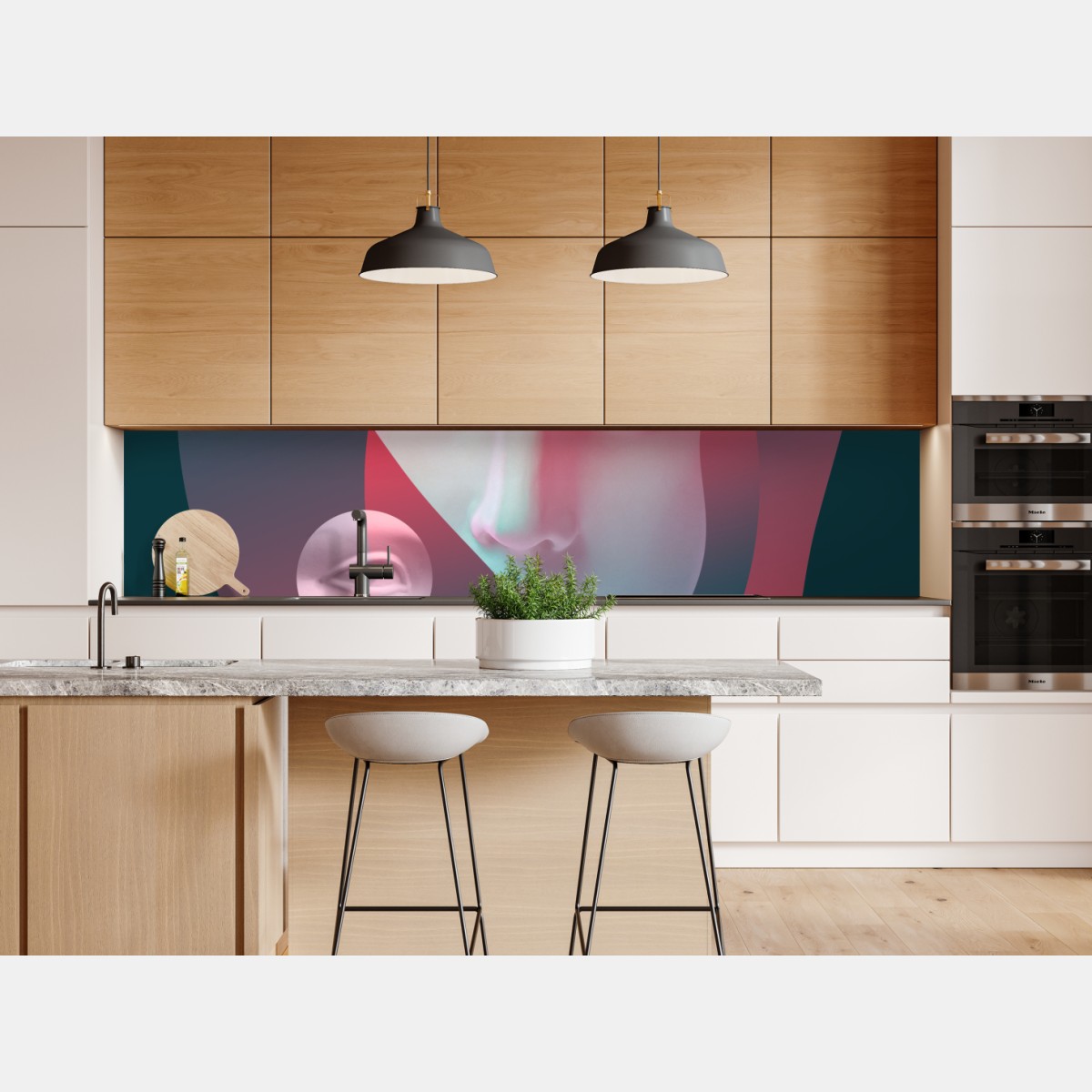 Repositionierbarer Aufkleber surreales klassisches gesicht im duoton – Wallnifity® Repositionierbarer Aufkleber surreales klassisches gesicht im duoton – Wallnifity®