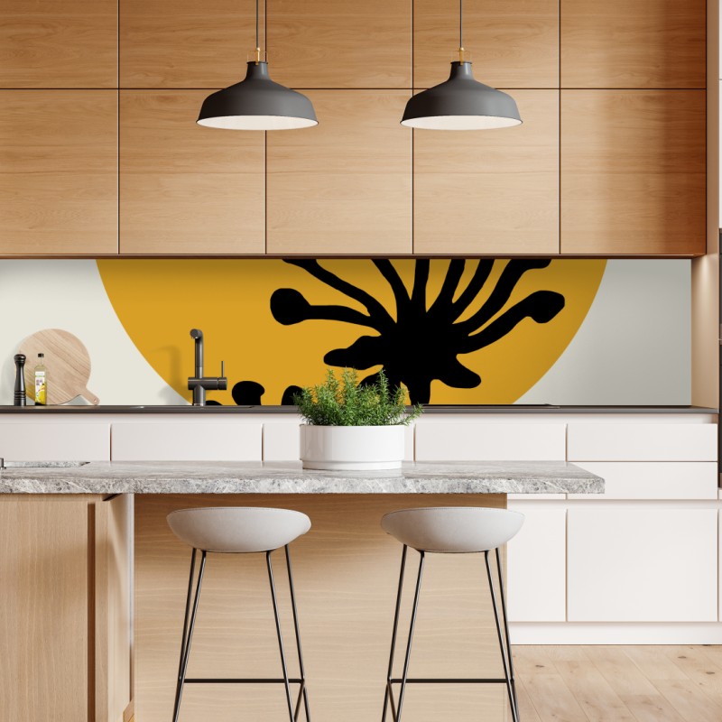 Repositionierbarer Aufkleber lebendige abstrakte pop-art-komposition – Wallnifity®
