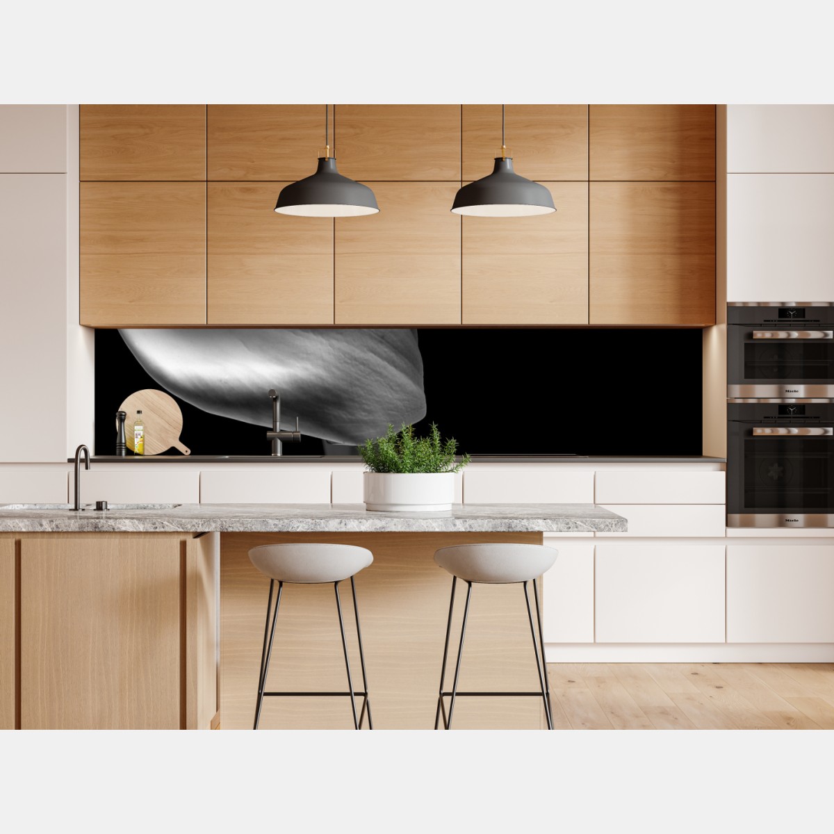 Repositionierbarer Aufkleber elegante calla-blüten in monochrom – Wallnifity® Repositionierbarer Aufkleber elegante calla-blüten in monochrom – Wallnifity®