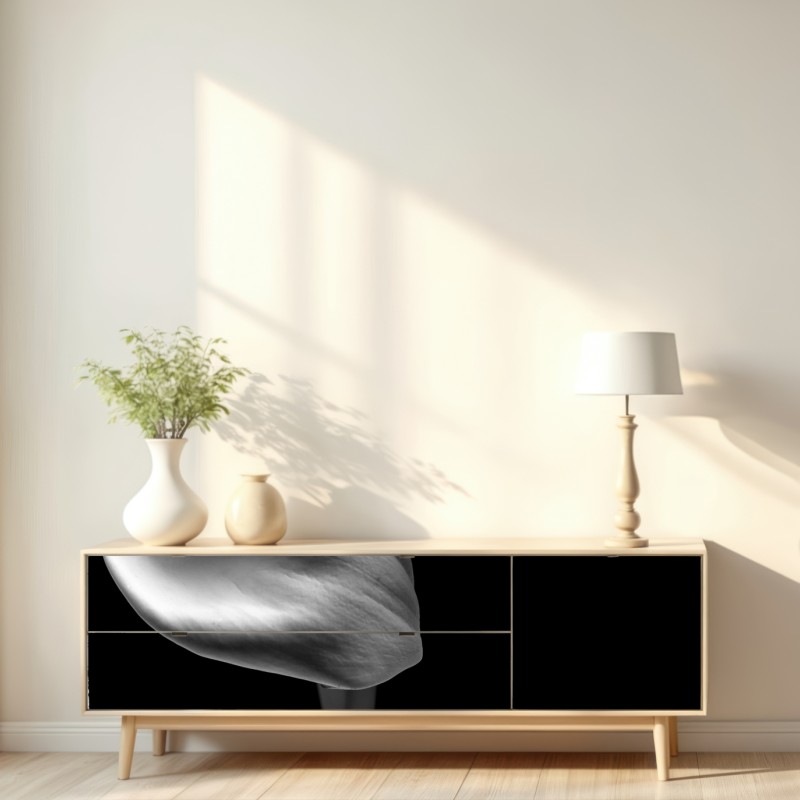 Repositionierbarer Aufkleber elegante calla-blüten in monochrom – Wallnifity® Repositionierbarer Aufkleber elegante calla-blüten in monochrom – Wallnifity®