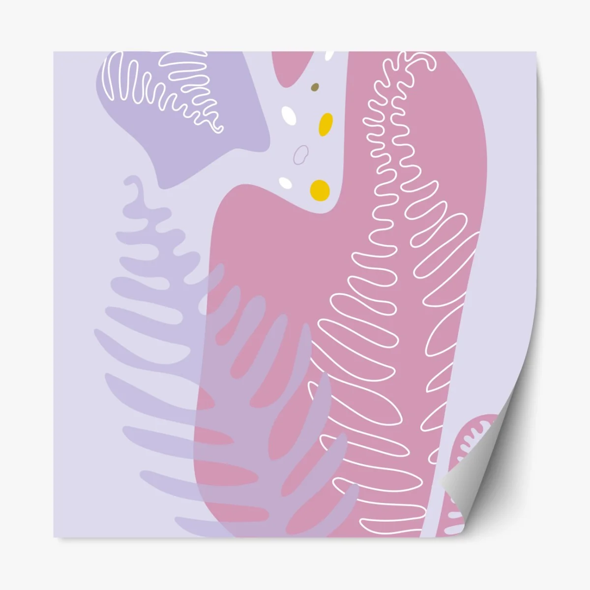 Repositionierbarer Aufkleber zarte pastell-botanische abstraktion – Wallnifity® Repositionierbarer Aufkleber zarte pastell-botanische abstraktion – Wallnifity®