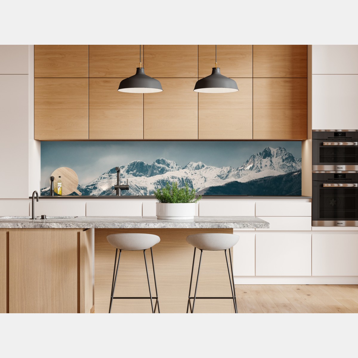 Repositionierbarer Aufkleber wüstendünen vor schneebedeckten gipfeln – Wallnifity® Repositionierbarer Aufkleber wüstendünen vor schneebedeckten gipfeln – Wallnifity®