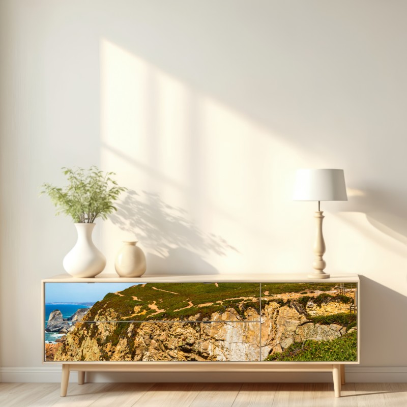 Repositionierbarer Aufkleber leuchtturm auf den klippen von Cabo da Roca – Wallnifity® Repositionierbarer Aufkleber leuchtturm auf den klippen von Cabo da Roca – Wallnifity®