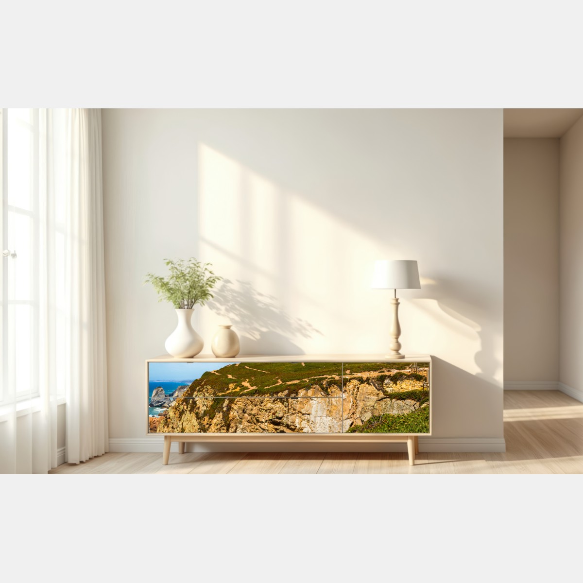 Repositionierbarer Aufkleber leuchtturm auf den klippen von Cabo da Roca – Wallnifity® Repositionierbarer Aufkleber leuchtturm auf den klippen von Cabo da Roca – Wallnifity®