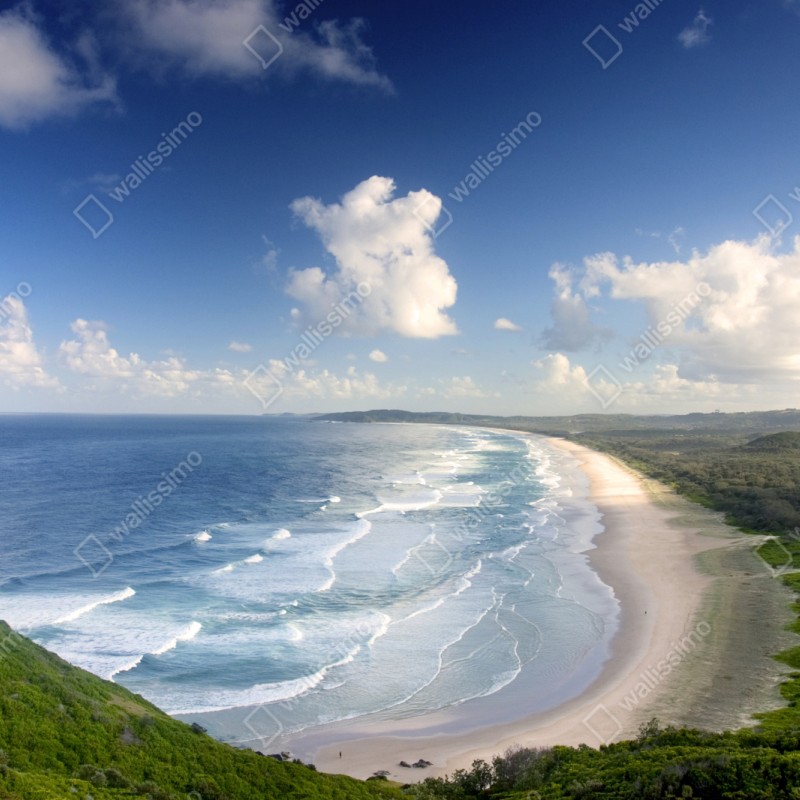 Repositionierbarer Aufkleber panorama der küste von Byron Bay – Wallnifity® Repositionierbarer Aufkleber panorama der küste von Byron Bay – Wallnifity®