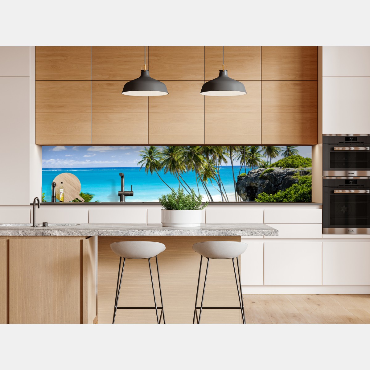 Repositionierbarer Aufkleber Bottom Bay palmenstrand, Barbados – Wallnifity® Repositionierbarer Aufkleber Bottom Bay palmenstrand, Barbados – Wallnifity®