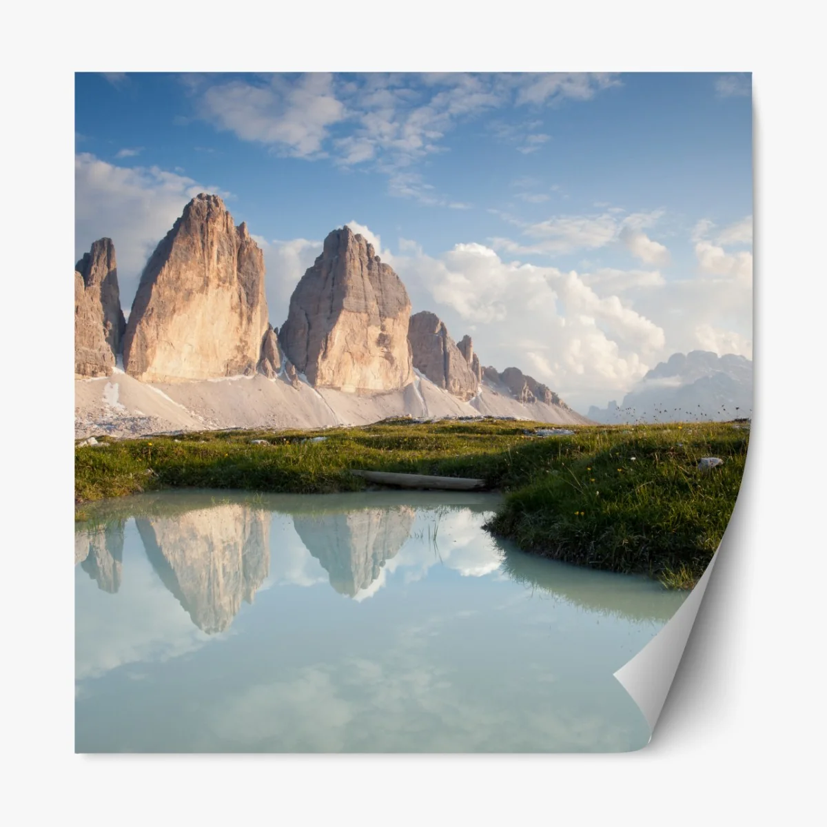 Repositionierbarer Aufkleber sonnenbeschienene alpengipfel im spiegel des ruhigen sees – Wallnifity® Repositionierbarer Aufkleber sonnenbeschienene alpengipfel im spiegel des ruhigen sees – Wallnifity®