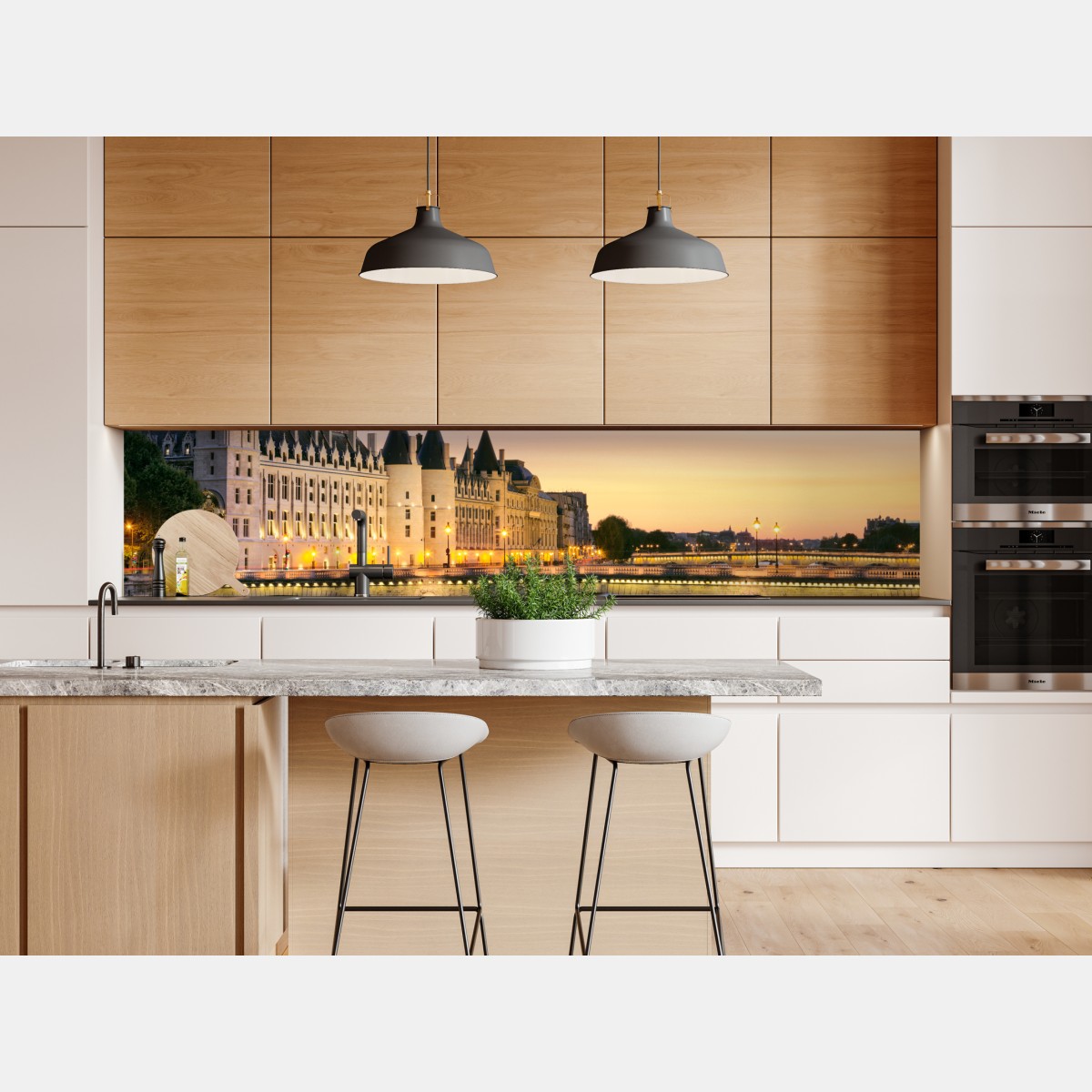 Repositionierbarer Aufkleber Paris sonnenuntergang über der historischen brücke – Wallnifity® Repositionierbarer Aufkleber Paris sonnenuntergang über der historischen brücke – Wallnifity®