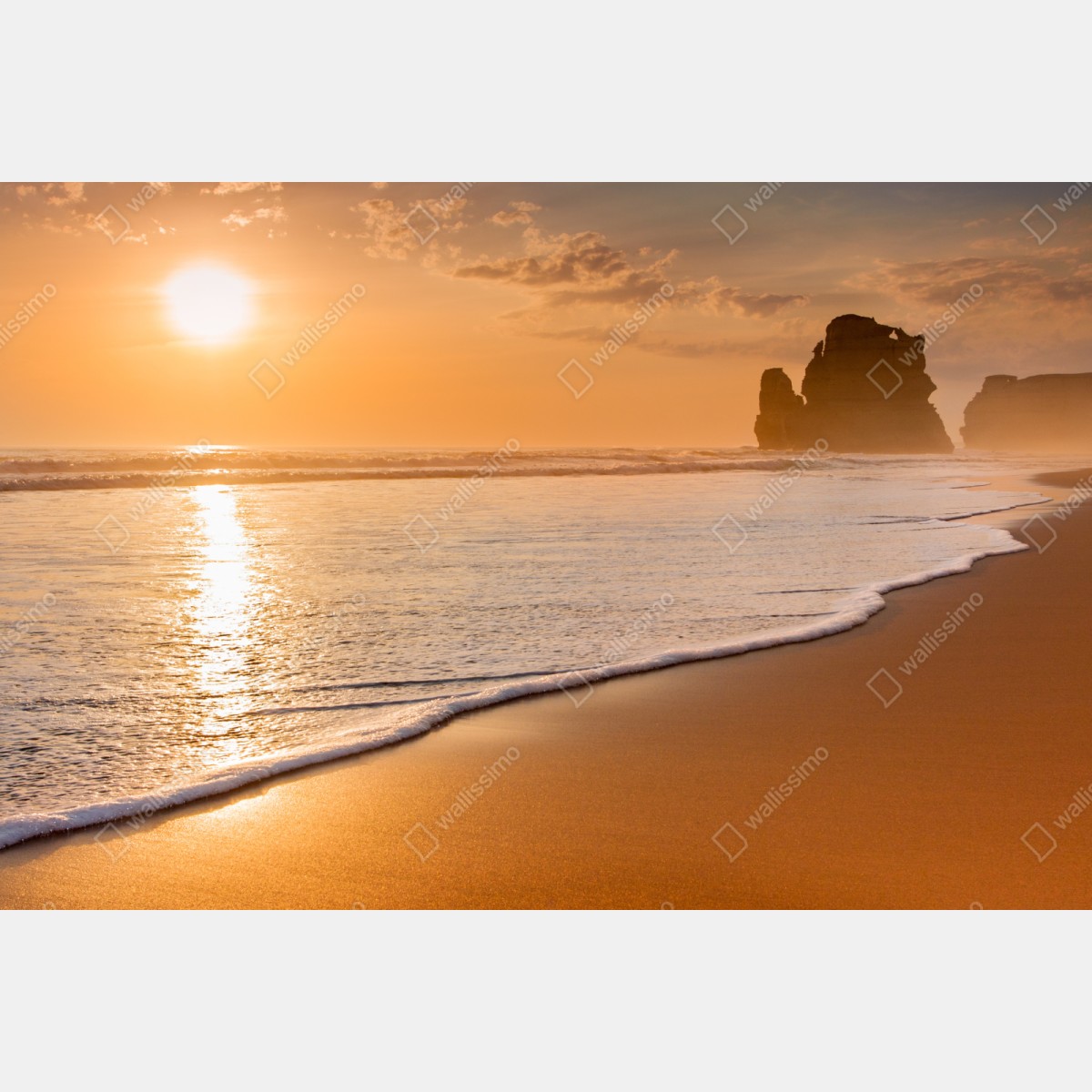 Repositionierbarer Aufkleber goldener sonnenuntergang am strand – Wallnifity® Repositionierbarer Aufkleber goldener sonnenuntergang am strand – Wallnifity®