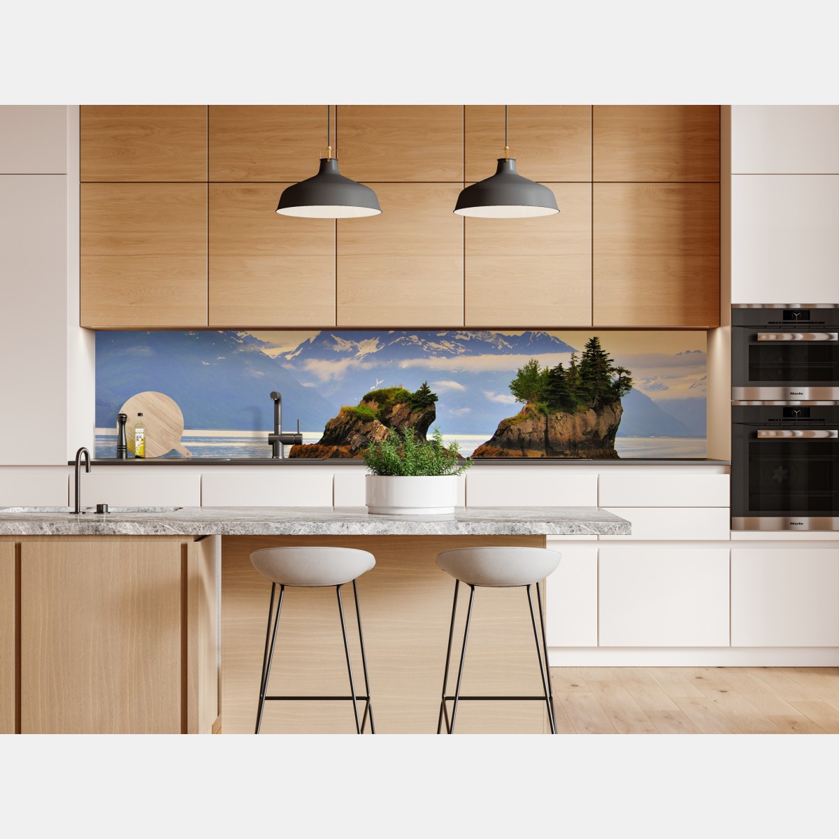 Repositionierbarer Aufkleber ruhige inselspiegelungen bei sonnenuntergang – Wallnifity® Repositionierbarer Aufkleber ruhige inselspiegelungen bei sonnenuntergang – Wallnifity®