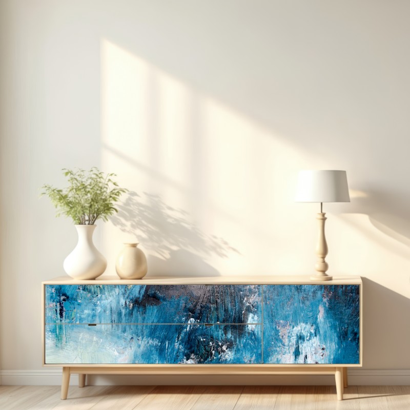 Repositionierbarer Aufkleber tiefblaue abstrakte struktur – Wallnifity® Repositionierbarer Aufkleber tiefblaue abstrakte struktur – Wallnifity®