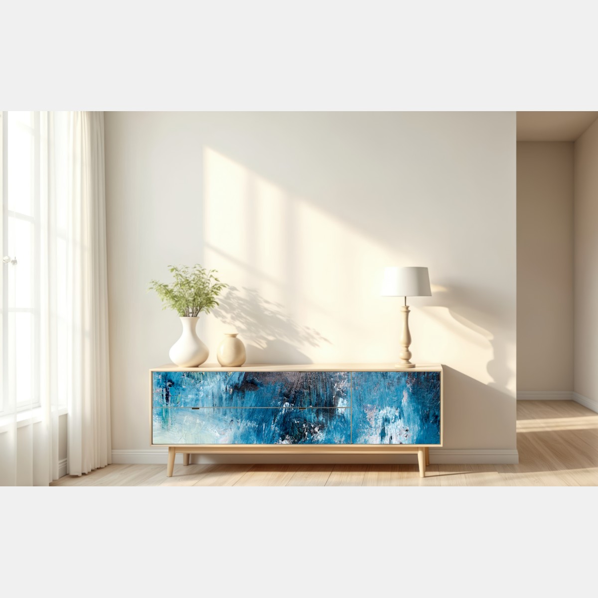 Repositionierbarer Aufkleber tiefblaue abstrakte struktur – Wallnifity® Repositionierbarer Aufkleber tiefblaue abstrakte struktur – Wallnifity®