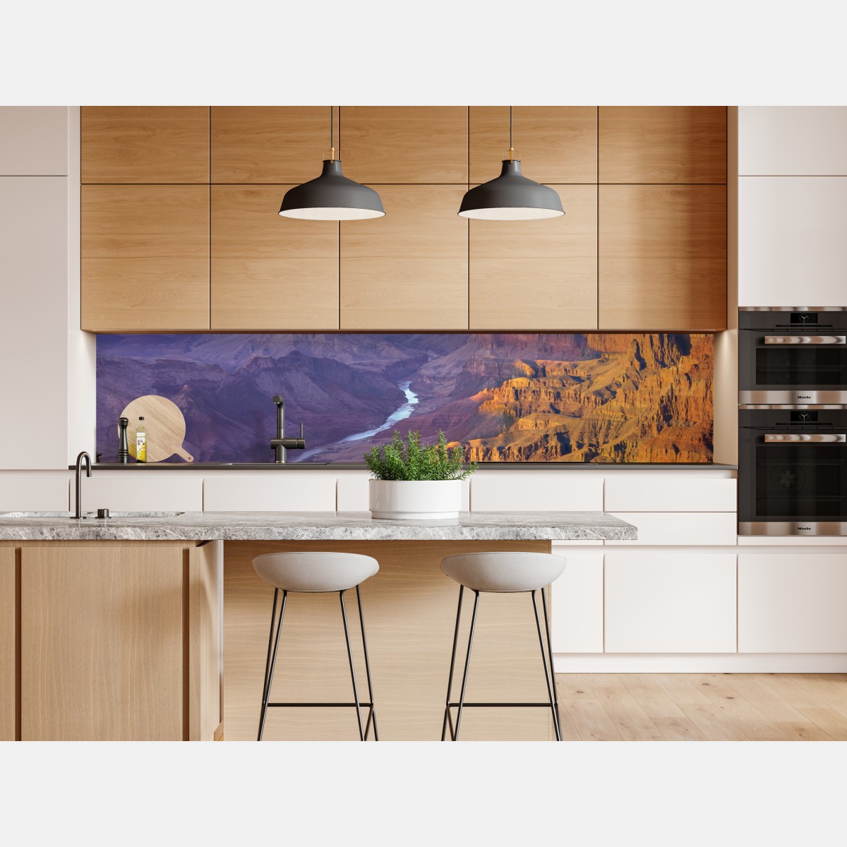 Repositionierbarer Aufkleber Grand Canyon bei dämmerung panorama – Wallnifity® Repositionierbarer Aufkleber Grand Canyon bei dämmerung panorama – Wallnifity®
