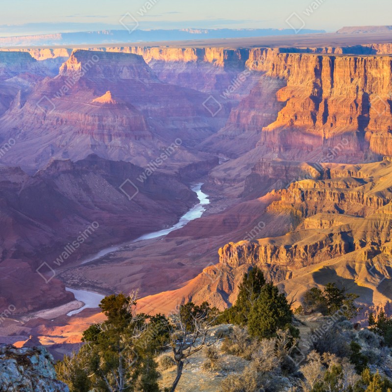 Repositionierbarer Aufkleber Grand Canyon bei dämmerung panorama – Wallnifity® Repositionierbarer Aufkleber Grand Canyon bei dämmerung panorama – Wallnifity®