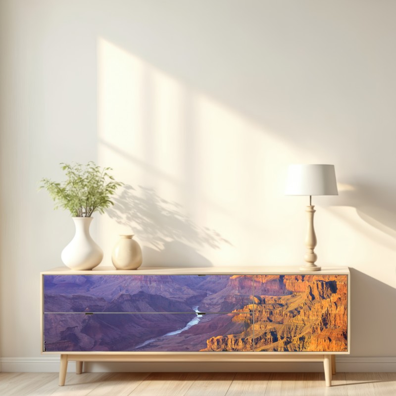Repositionierbarer Aufkleber Grand Canyon bei dämmerung panorama – Wallnifity® Repositionierbarer Aufkleber Grand Canyon bei dämmerung panorama – Wallnifity®