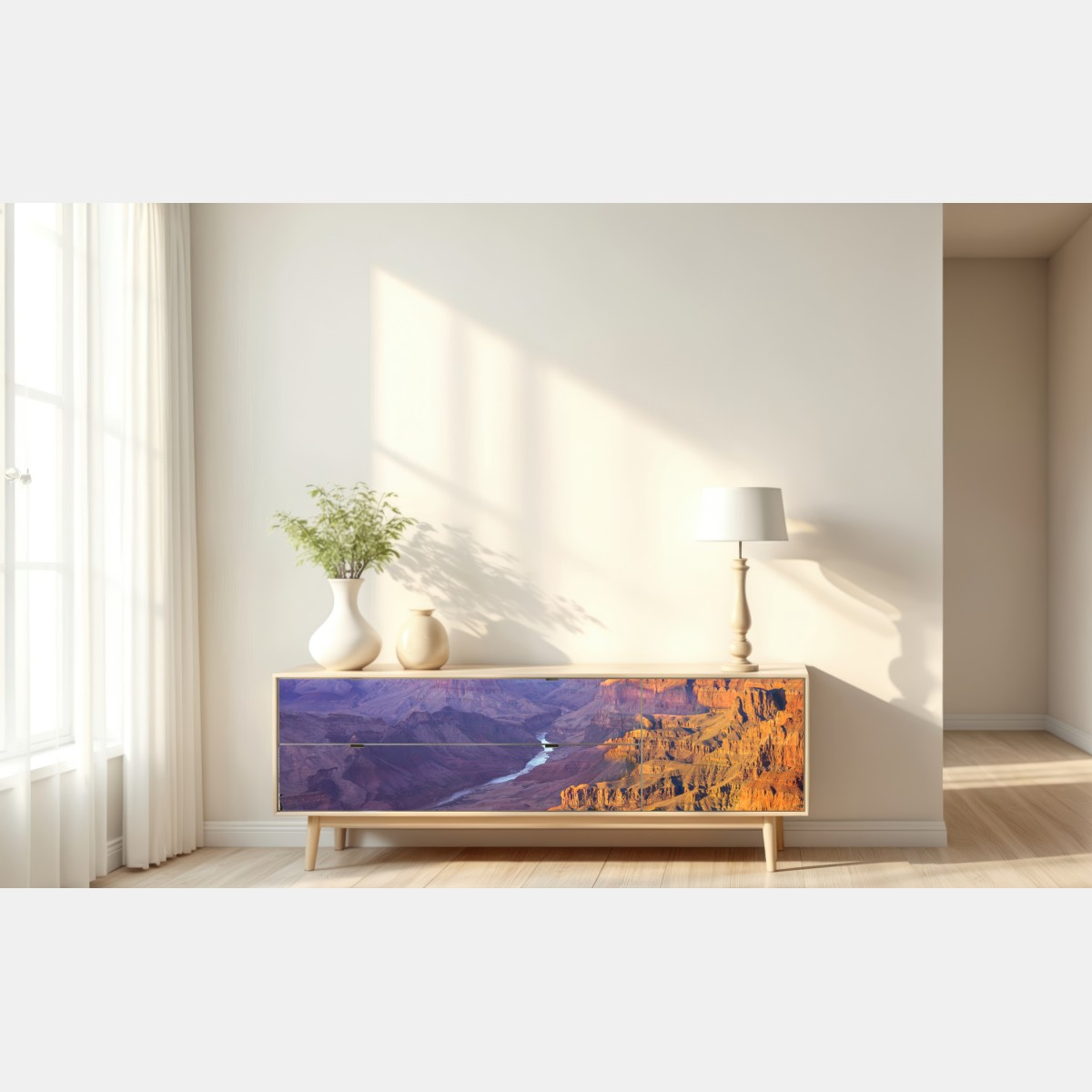 Repositionierbarer Aufkleber Grand Canyon bei dämmerung panorama – Wallnifity® Repositionierbarer Aufkleber Grand Canyon bei dämmerung panorama – Wallnifity®