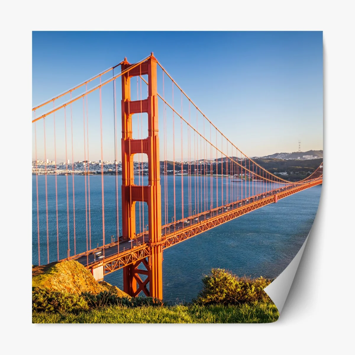 Repositionierbarer Aufkleber panoramablick auf die Golden Gate Bridge – Wallnifity® Repositionierbarer Aufkleber panoramablick auf die Golden Gate Bridge – Wallnifity®