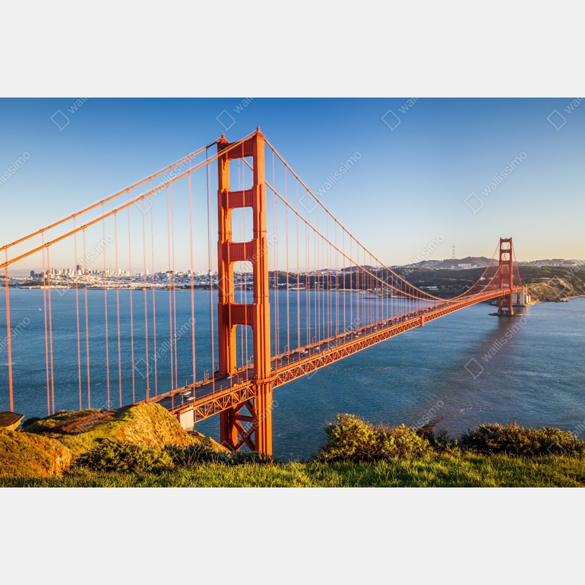 Repositionierbarer Aufkleber panoramablick auf die Golden Gate Bridge – Wallnifity® Repositionierbarer Aufkleber panoramablick auf die Golden Gate Bridge – Wallnifity®
