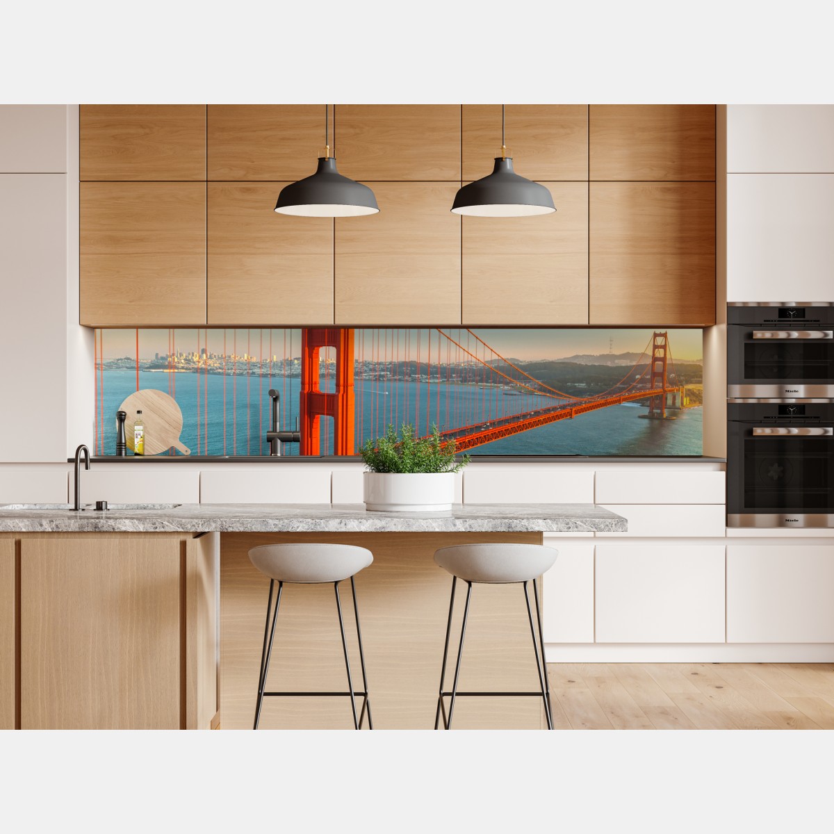 Repositionierbarer Aufkleber Golden Gate bei sonnenuntergang – Wallnifity® Repositionierbarer Aufkleber Golden Gate bei sonnenuntergang – Wallnifity®