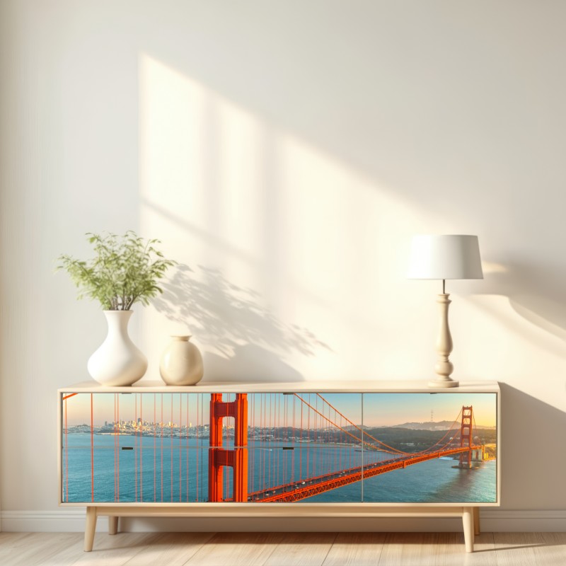 Repositionierbarer Aufkleber Golden Gate bei sonnenuntergang – Wallnifity® Repositionierbarer Aufkleber Golden Gate bei sonnenuntergang – Wallnifity®