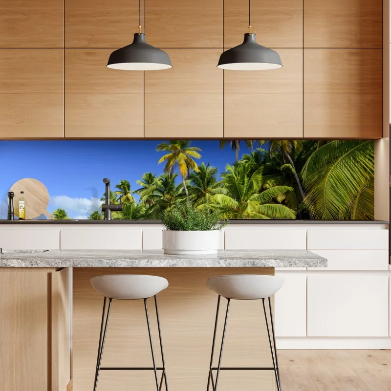 Repositionierbarer Aufkleber ruhiger tropischer strand in Punta Cana – Wallnifity® Repositionierbarer Aufkleber ruhiger tropischer strand in Punta Cana – Wallnifity®