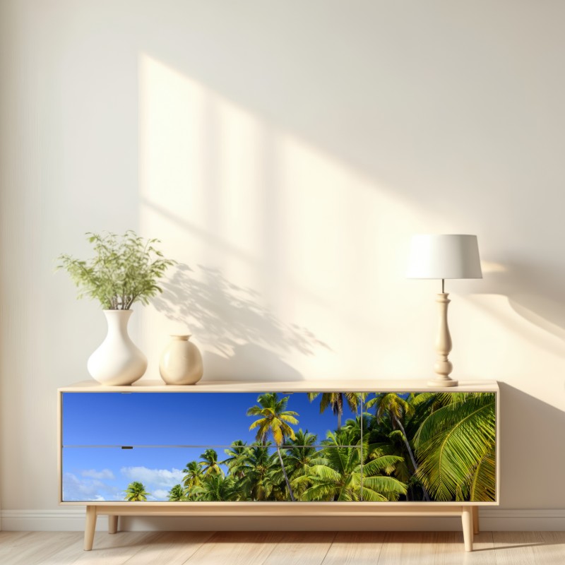 Repositionierbarer Aufkleber ruhiger tropischer strand in Punta Cana – Wallnifity® Repositionierbarer Aufkleber ruhiger tropischer strand in Punta Cana – Wallnifity®