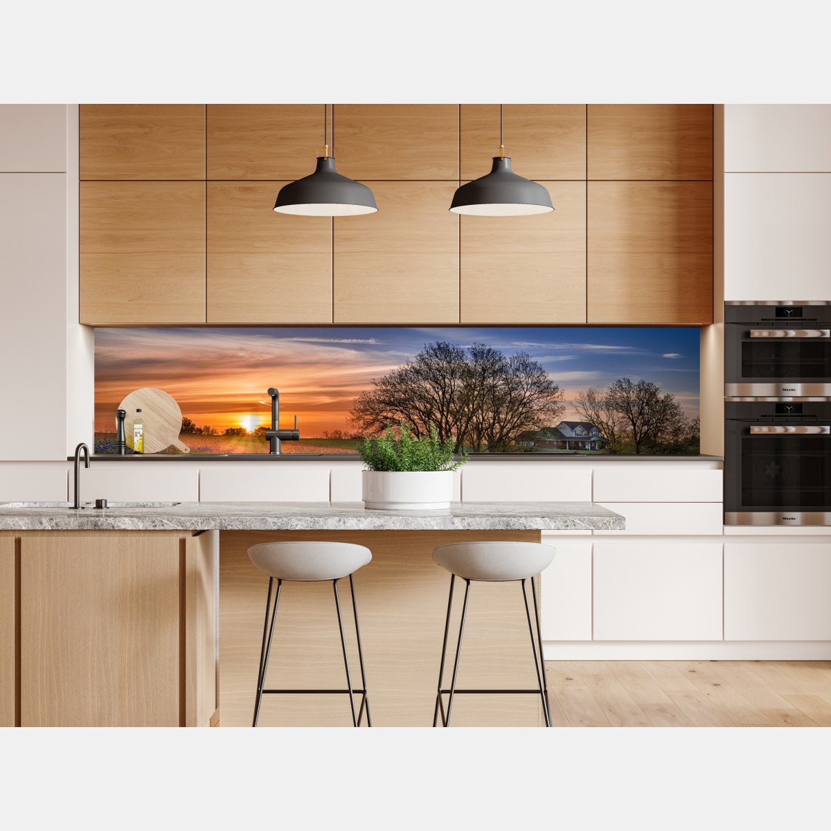 Repositionierbarer Aufkleber Texas wiese mit bluebonnets im sonnenaufgang – Wallnifity® Repositionierbarer Aufkleber Texas wiese mit bluebonnets im sonnenaufgang – Wallnifity®