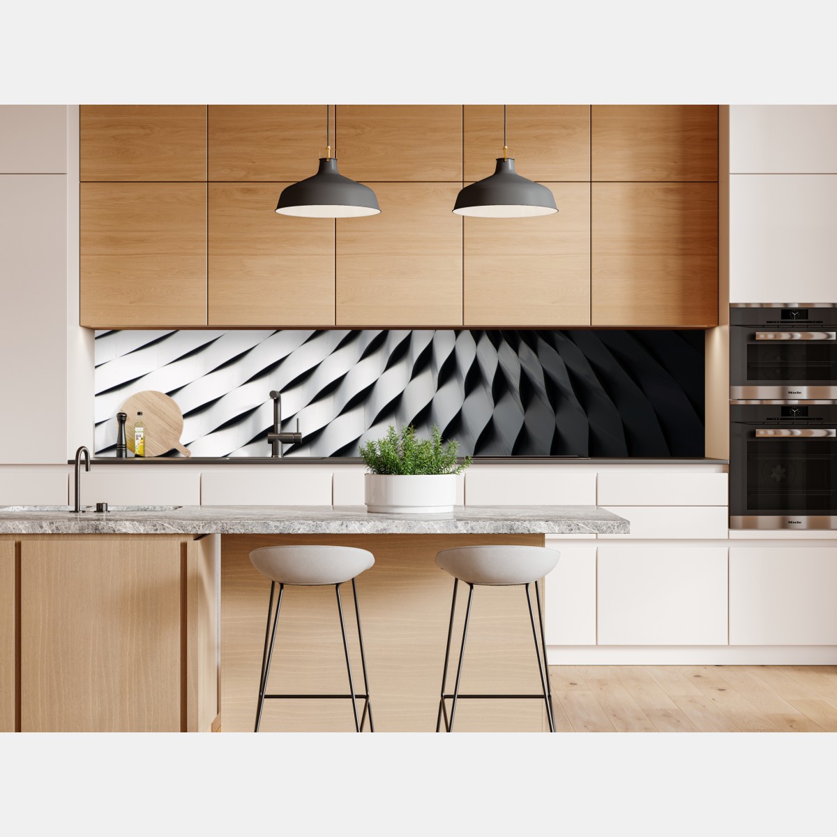 Repositionierbarer Aufkleber monochromes geometrisches metallmuster – Wallnifity® Repositionierbarer Aufkleber monochromes geometrisches metallmuster – Wallnifity®