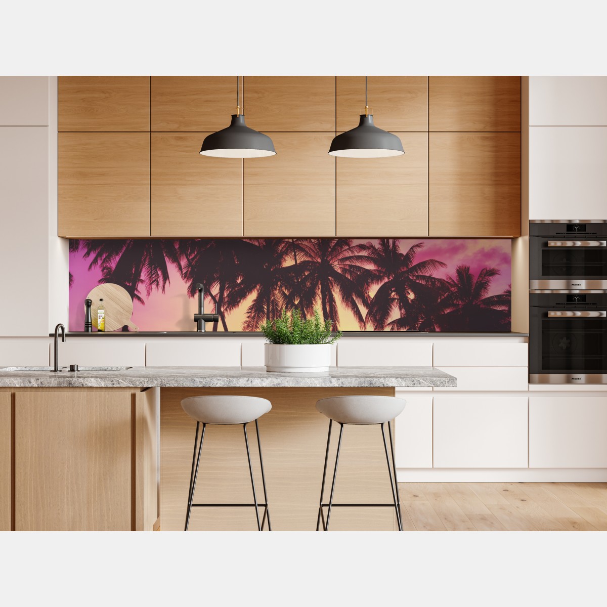 Repositionierbarer Aufkleber tropischer sonnenuntergang mit palmen, Thailand – Wallnifity® Repositionierbarer Aufkleber tropischer sonnenuntergang mit palmen, Thailand – Wallnifity®