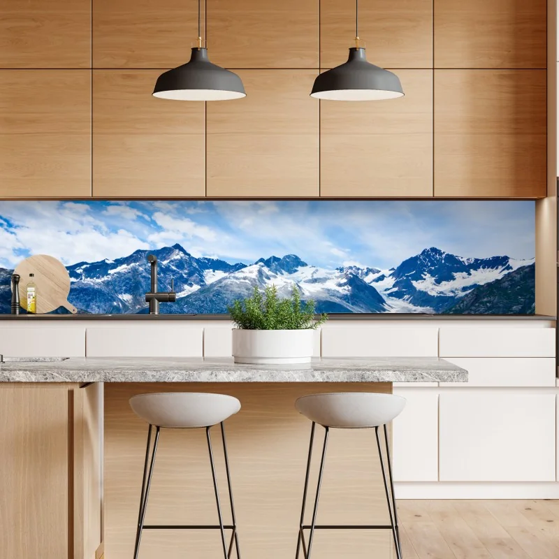 Repositionierbarer Aufkleber schneebedeckte gipfel in Glacier Bay, Alaska – Wallnifity® Repositionierbarer Aufkleber schneebedeckte gipfel in Glacier Bay, Alaska – Wallnifity®