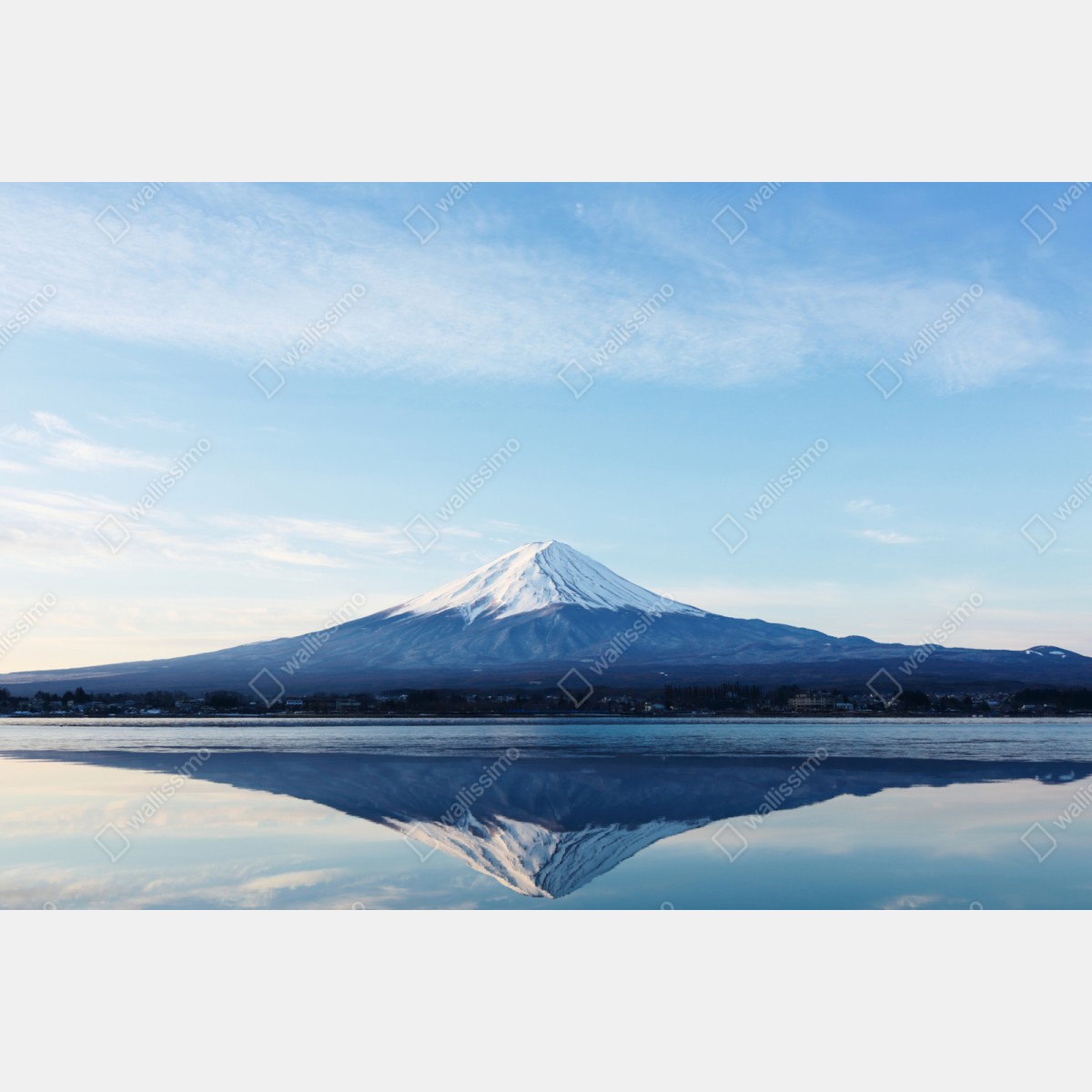 Repositionierbarer Aufkleber berg Fuji spiegelung im see – Wallnifity® Repositionierbarer Aufkleber berg Fuji spiegelung im see – Wallnifity®