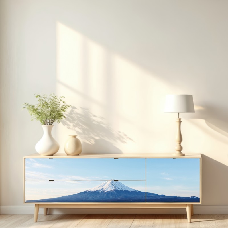 Repositionierbarer Aufkleber berg Fuji spiegelung im see – Wallnifity® Repositionierbarer Aufkleber berg Fuji spiegelung im see – Wallnifity®