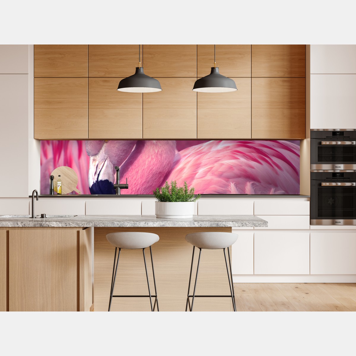 Repositionierbarer Aufkleber rosa flamingo nahaufnahme – Wallnifity® Repositionierbarer Aufkleber rosa flamingo nahaufnahme – Wallnifity®
