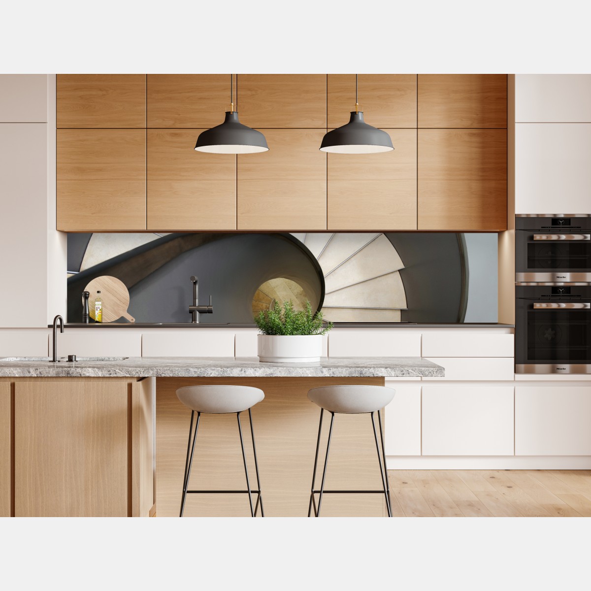 Repositionierbarer Aufkleber spiraltreppe abstrakte komposition – Wallnifity® Repositionierbarer Aufkleber spiraltreppe abstrakte komposition – Wallnifity®
