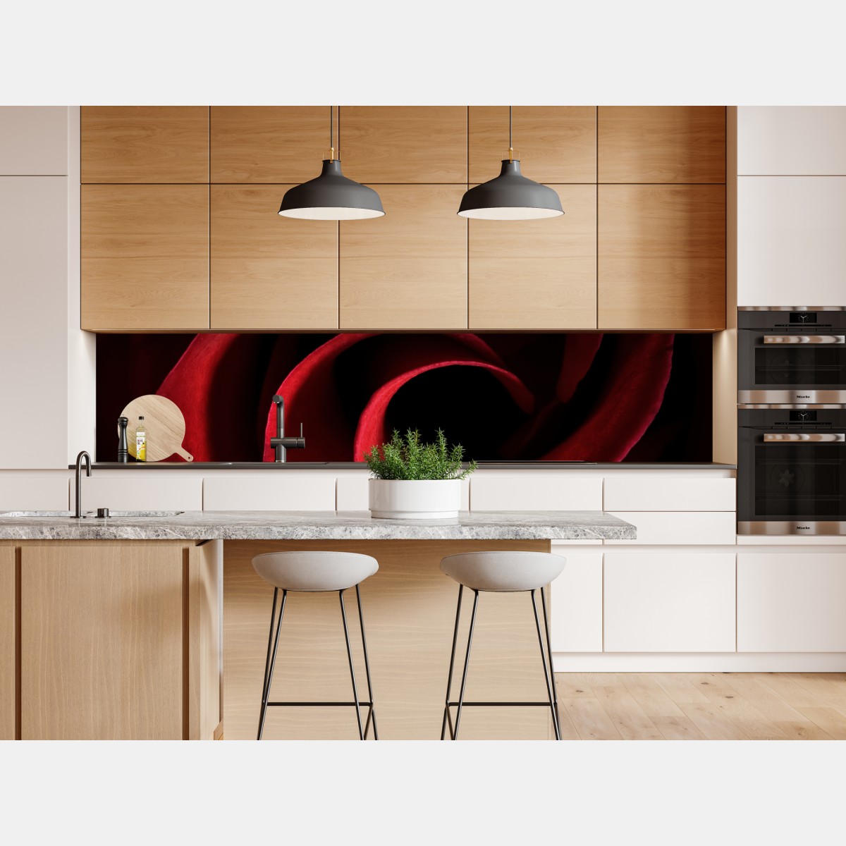 Repositionierbarer Aufkleber spirale aus tiefroten rosenblättern – Wallnifity® Repositionierbarer Aufkleber spirale aus tiefroten rosenblättern – Wallnifity®