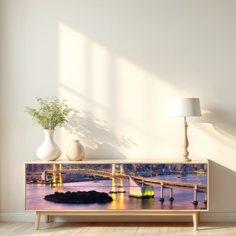 Repositionierbarer Aufkleber Tokio skyline bei sonnenuntergang – Wallnifity® Repositionierbarer Aufkleber Tokio skyline bei sonnenuntergang – Wallnifity®