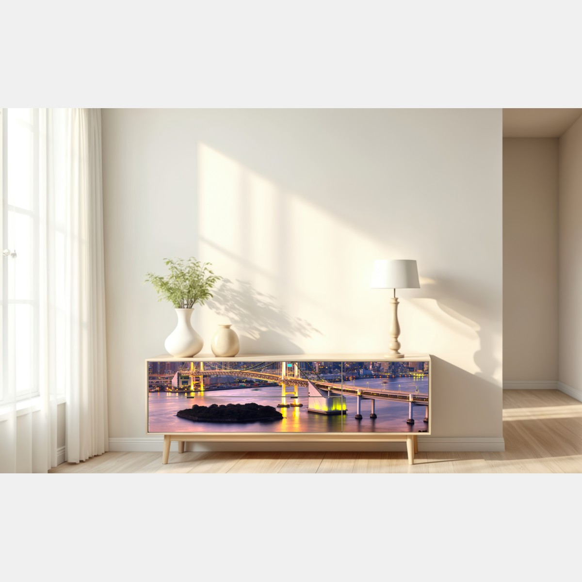 Repositionierbarer Aufkleber Tokio skyline bei sonnenuntergang – Wallnifity® Repositionierbarer Aufkleber Tokio skyline bei sonnenuntergang – Wallnifity®