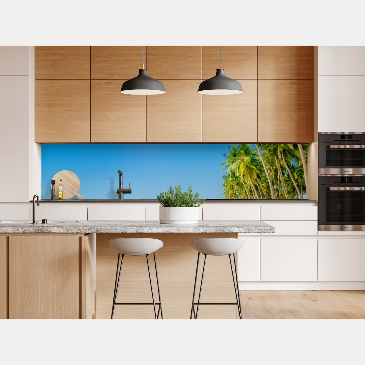 Repositionierbarer Aufkleber tropischer palmenstrand – Wallnifity® Repositionierbarer Aufkleber tropischer palmenstrand – Wallnifity®